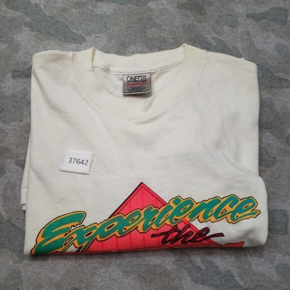 Vintage Oneita Shirt Mens 2XL White Made In USA Firebird Racing Single Stitch - Picture 11 of 11